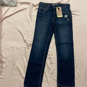 Girls Levi’s dark blue slim straight jeans